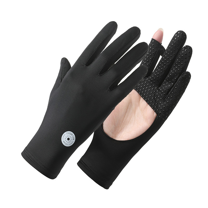 Sunscreen Gloves Women's Summer UV-resistant Hollow Palm Breathable Non-slip Riding Driving Finger Touch Screen Ice Gloves