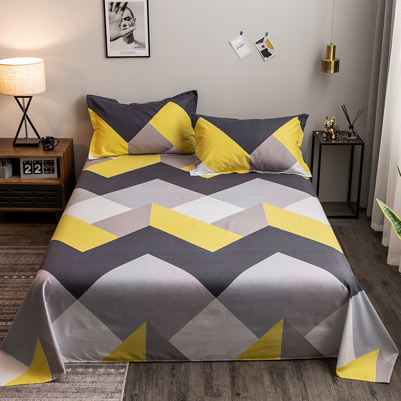 Single Bed Sheet Student Dormitory Single Summer ins Style Girl 1.2 m1.5 m Double Cartoon Washed Cotton Sheet