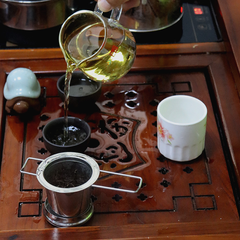 折り畳み可能な取っ手茶漏れ304ステンレス茶濾過創意茶器茶フィルタ|undefined