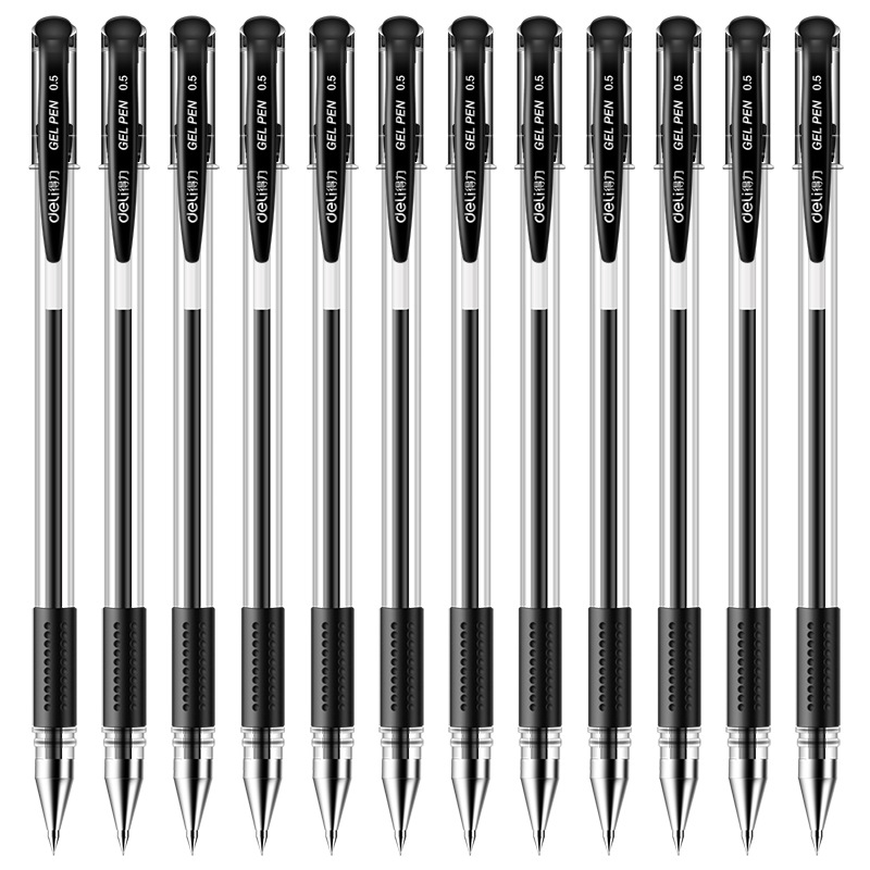 Deli 6600es water pen black red blue gel pen 0.5 signature pen carbon pen office supplies wholesale
