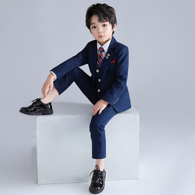 Children's Dress Korean Boy's Solid Color Suit Flower Girl's Wedding Host Performance New Children's Suit