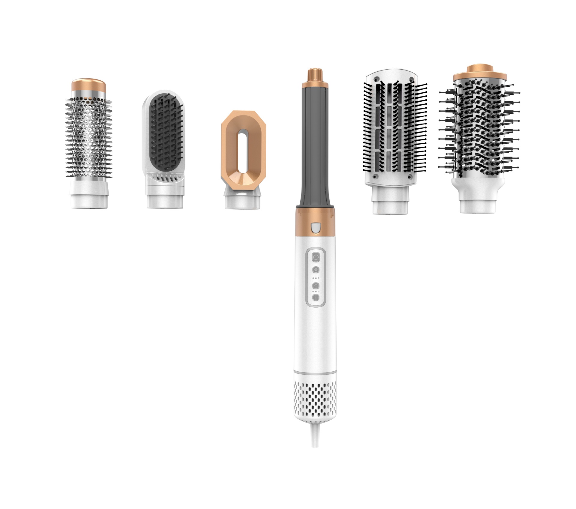 High-end multi-functional straight roll dual-use automatic hair suction six-in-one hot air comb modeling comb hair dryer