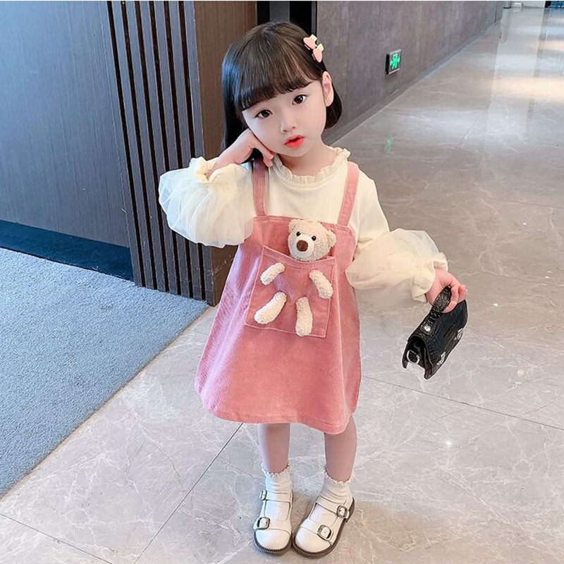 Children's Skirt Autumn Princess Dress Girls Autumn Dress Western Style Fake 2 3-Year-Old Baby Spring and Autumn Children's Wear 5