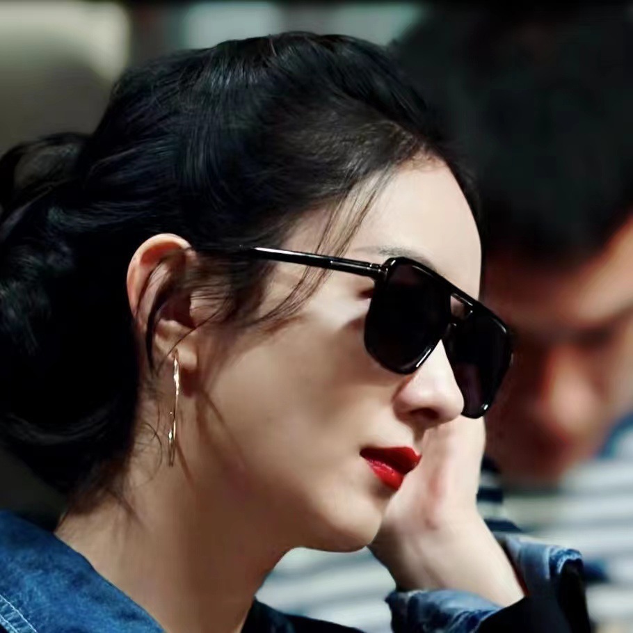 Retro Sunglasses TV Series Same Style Double Beam Sunglasses Korean Style Retro Large Frame Aviator Glasses Chaohai Film