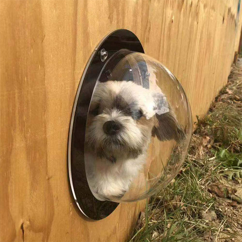 アマゾン热い贩売透明フェンス犬窓猫犬ビュー窓アクリル透明半円カバーペットドア窓|undefined
