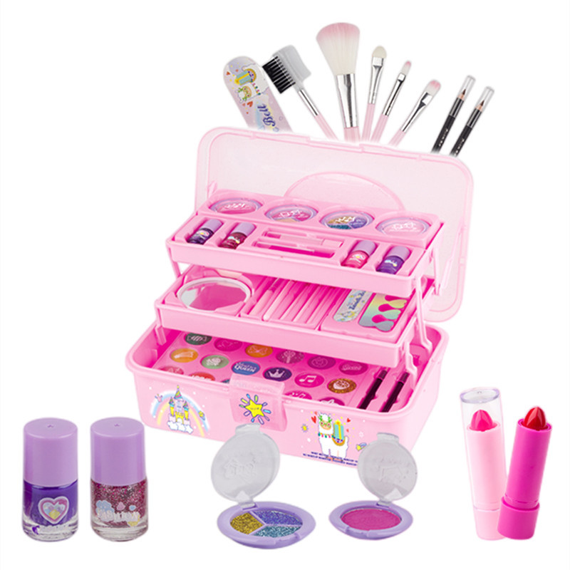 Cross-border children's cosmetics toy storage box set makeup lipstick girl princess handbag full set of gifts