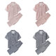 Japanese-style Muji Home Clothes Good Short-sleeved Double-layer Yarn Cotton Suit Short-sleeved Shorts Suit Plaid Couple