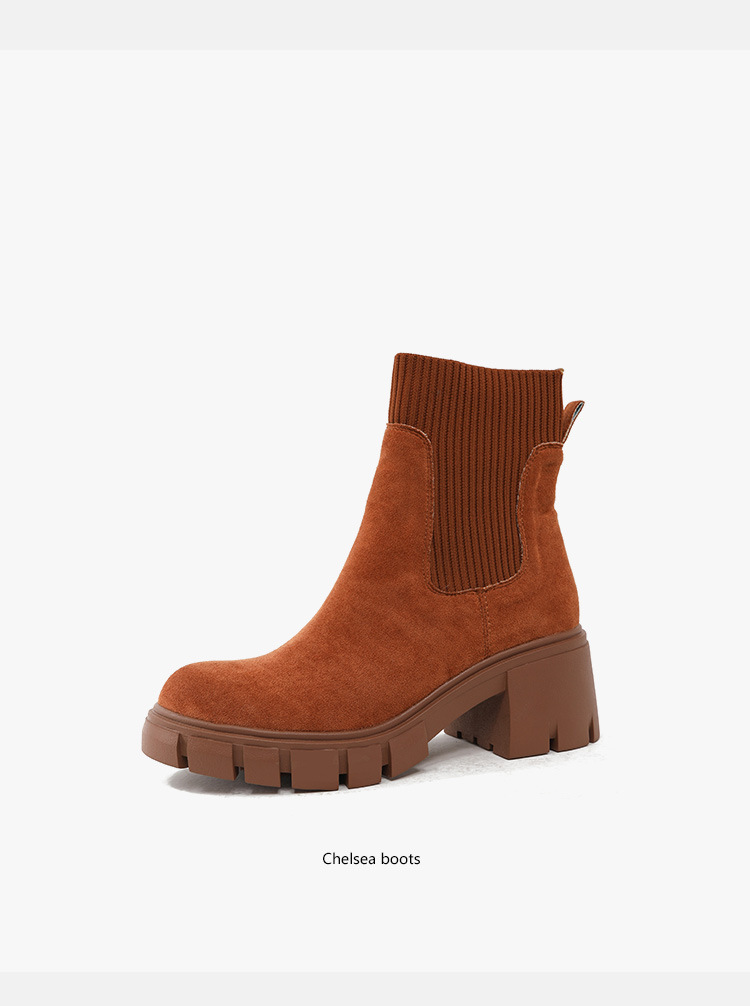 Jesenski in zimski novi nogavični škornji, tujetrni škornji, ženski škornji iz leta 2024 z debelo peto in debelim dnom, ženski gležnjarji velike velikosti za ženske_voghion.com