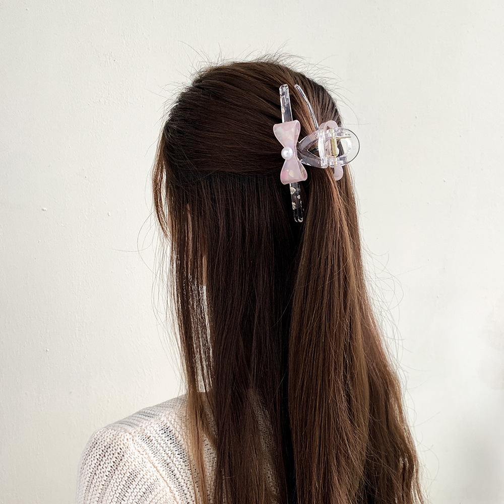 Fermaglio trasparente per capelli Fermaglio carino Grande fermaglio a farfalla Fermaglio a squalo Perla Accessori per capelli Copricapo all'ingrosso_voghion.com