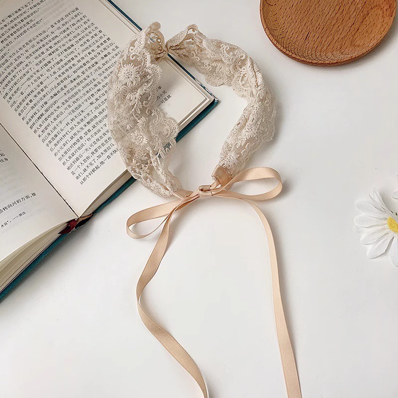 Lace Hair Band Fairy Mori Style Super Fairy Ribbon Hair Band Women's Tie Hair Weaving Headwear Ribbon Headband Women's Hair Accessories