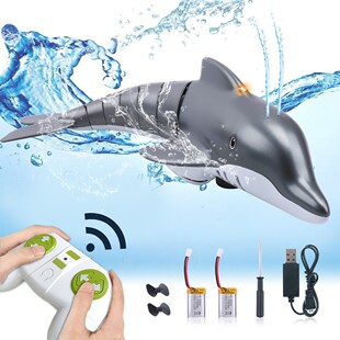 Cross-border 2.4g remote control shark dolphin water jet diving electric water toy simulation Megalodon shark charging remote control boat