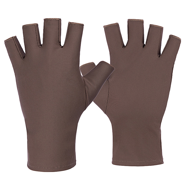 Men's Half Finger Shallow Coffee -1 Pair