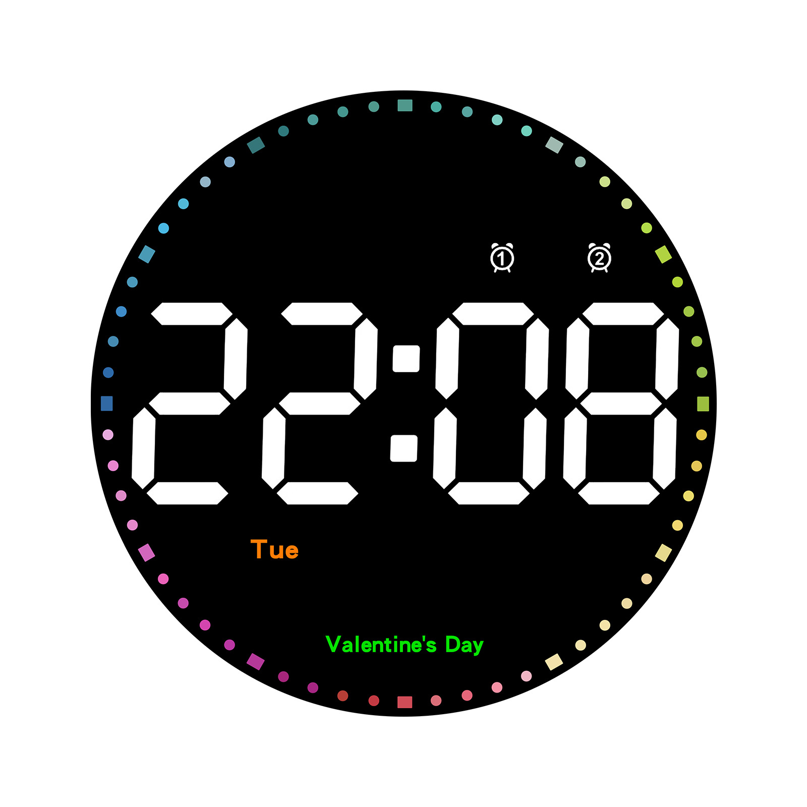 Digital electronic clock living room simple big font wall clock LED clock is Countdown colorful second hand clock 6635