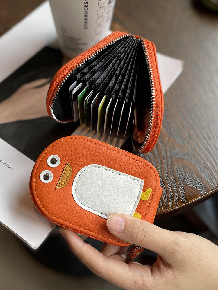 Card holder for women ultra-thin, compact, exquisite and high-end 2024 new internet celebrity genuine leather anti-degaussing cute niche design ins