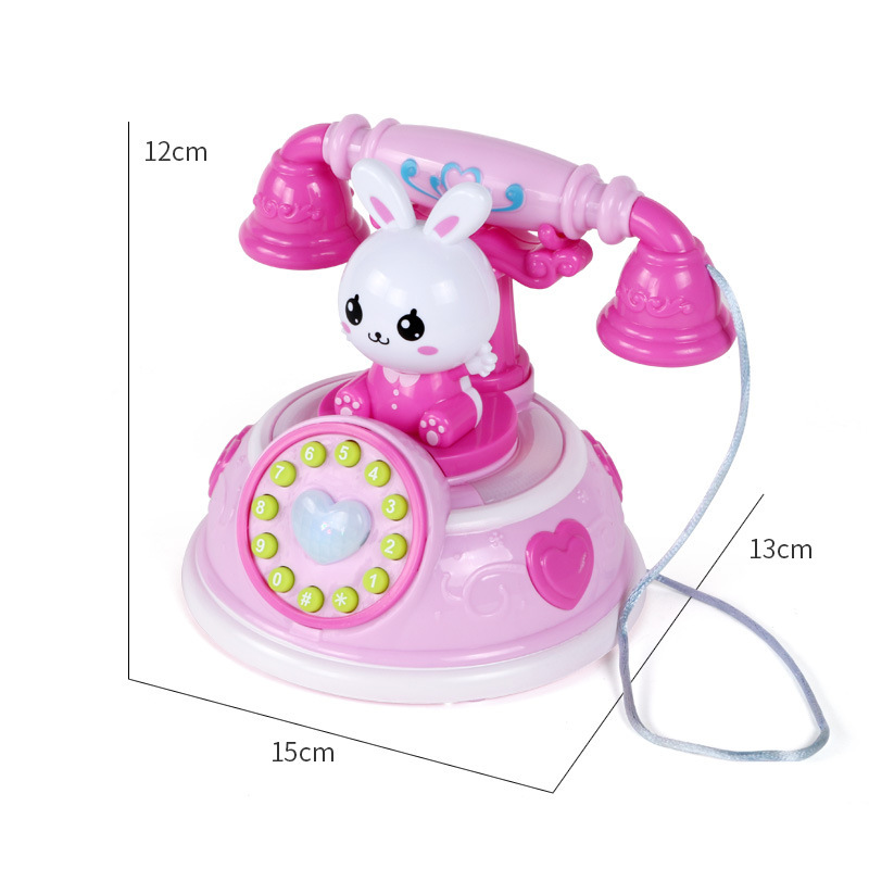 Children's retro cartoon phone early education story machine simulation telephone girl play house toy cross-border