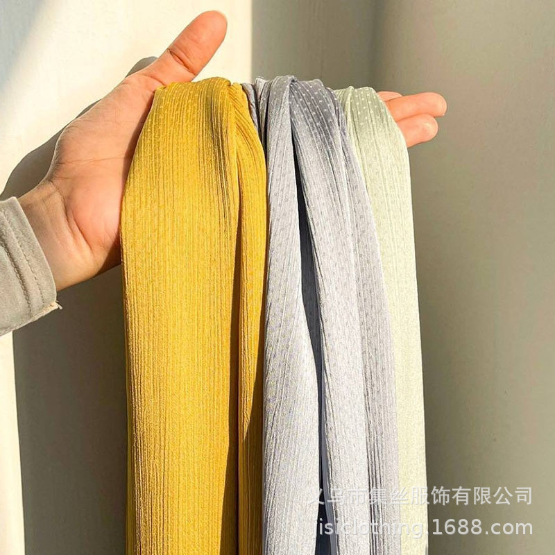 Malaysia New Sade Long Scarf Dot Sade Wrinkle Scarf Women's Shawl Head Cover Tape