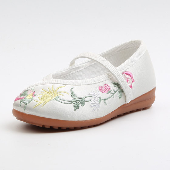 Girls' Hanfu shoes Children's ancient embroidered shoes Children's ancient costume shoes non-slip soft bottom cloth shoes baby performance shoes