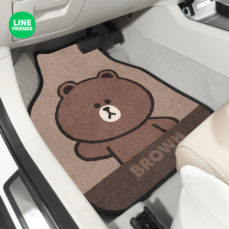 Cartoon car universal wire ring foot mat girls' car anti-dirty single-piece floor mat easy to clean bicycle carpet