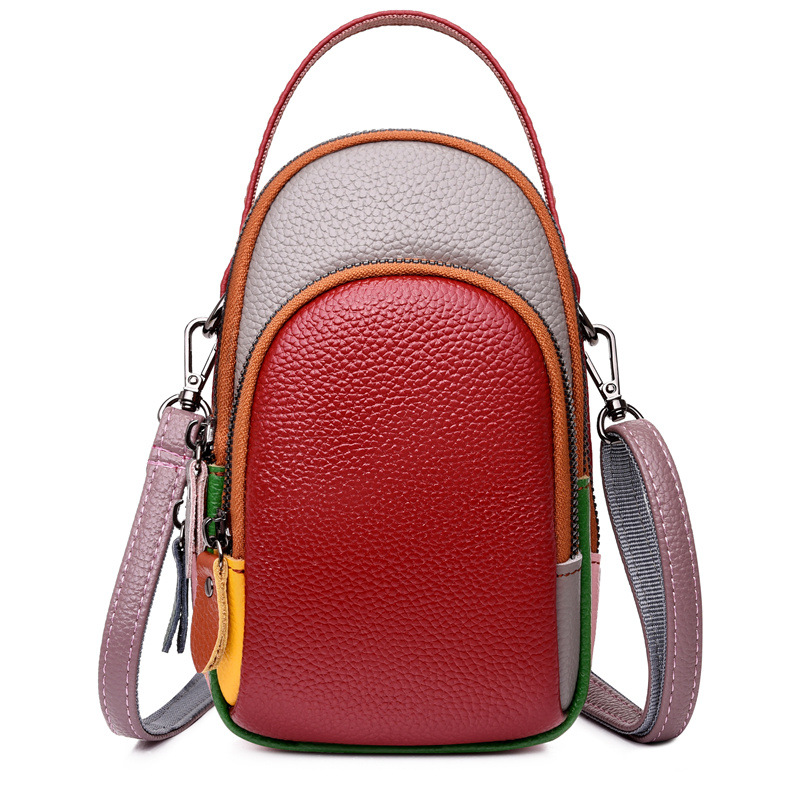 Genuine leather mobile phone bag women wholesale 2023 foreign trade new bags portable slung small bag head layer leather shoulder bag