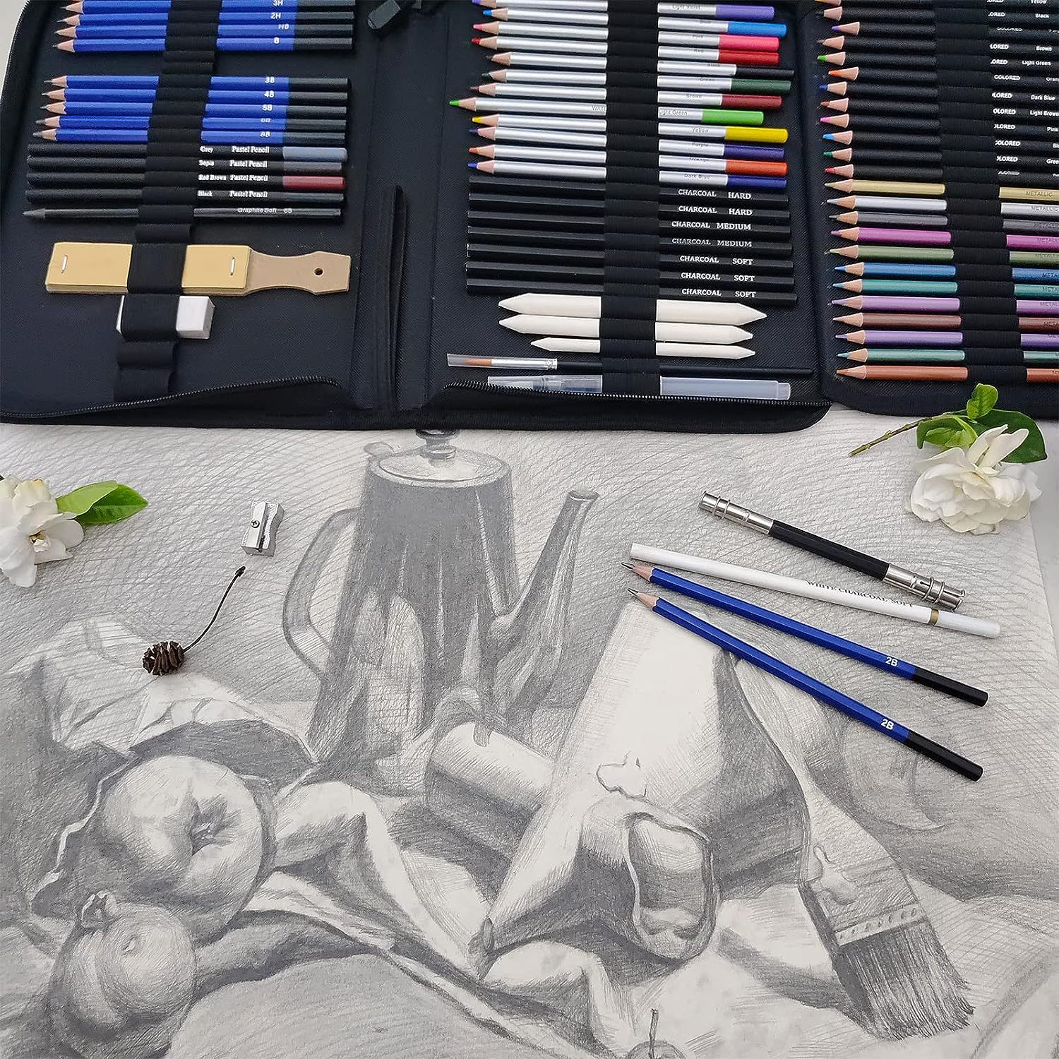Cross-border new 72-piece sketch color lead painting set water-soluble color lead metal color lead children's drawing art set