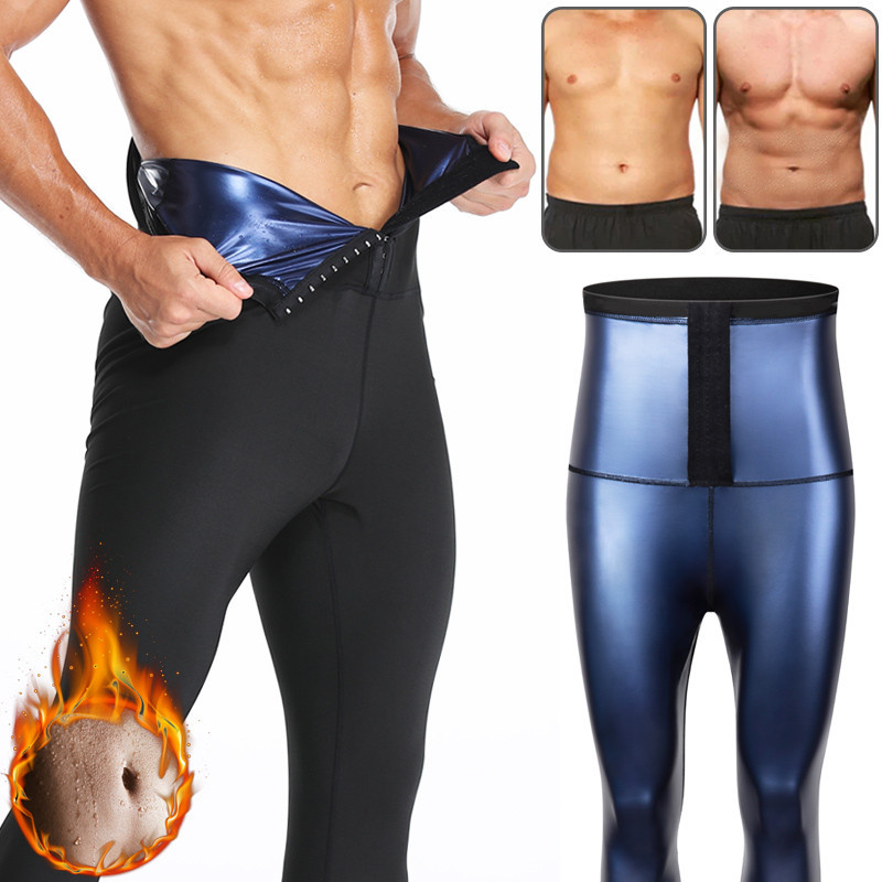 Sweaty Pants Amazon Men's Sports Fitness European and American Abdominal Pants Yoga Breasted Waist Tight Waist Tight Body-Fit Pants