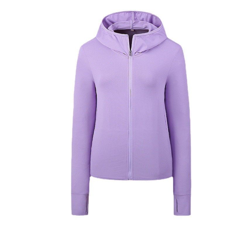 A library with YKK zipper UPF50 summer sun protection clothing men's ice silk knitted long sleeve lovers skin clothing women's fashion