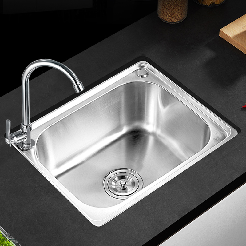 Small single-slot 304 stainless steel sink kitchen sink sink sink sink integrated basin package free shipping