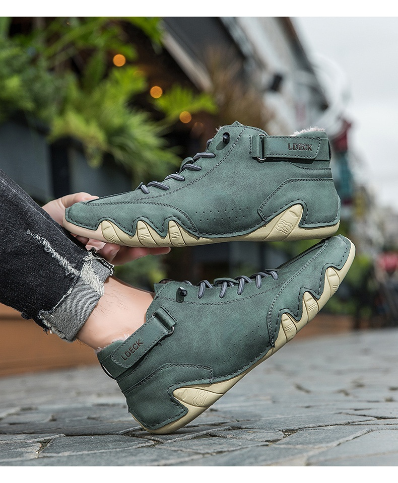 Cross-border Explosions Vinterfløyelsmartinstøvler Store størrelser Octopus Herre Varme Bomullssko Høye Herresportssko_voghion.com