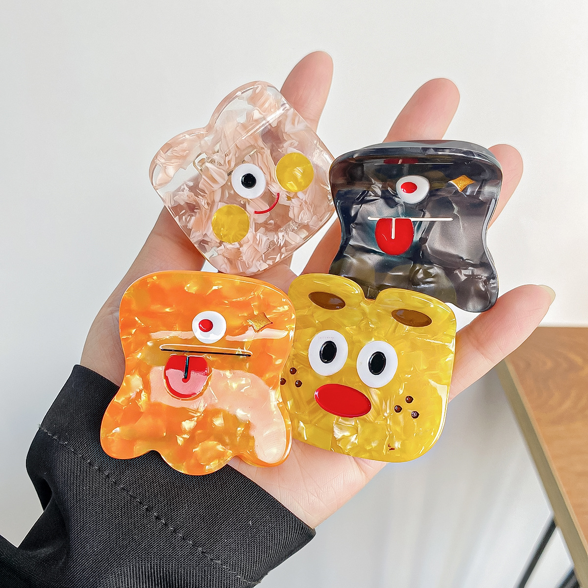 Baifeiya kleine Acetat-Haarspange, süße kleine Monster-Haarnadel, Geisterpferdchen, Mädchen, Herz-Haarspange, hoher Pferdeschwanz, Haarschmuck, Kopfschmuck_voghion.com