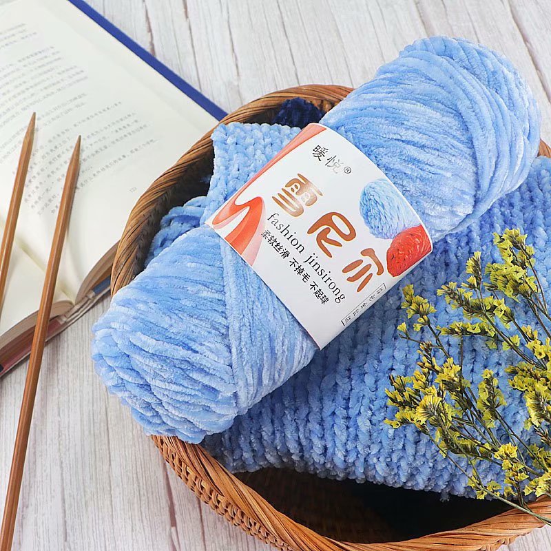 Chenille wool thread wool thread gold silk thread thick stick needle thread hand knit hat scarf ice thread factory wholesale