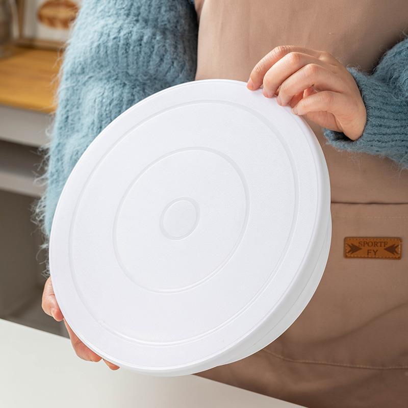Cake decorating table White Plastic Decorating turntable lightweight stable cake turntable DIY decorating turntable baking tool