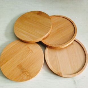 Bamboo Square Round Tray Flower Pot Tray Ceramic Flower Pot Bamboo Drag Practical Home Storage Tea Set Tray Coaster