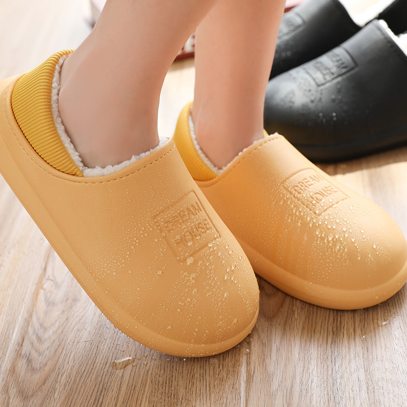 Women's cotton-padded slippers waterproof autumn and winter thick-soled home men's couple EVA indoor and outdoor plush warm cotton-padded shoes