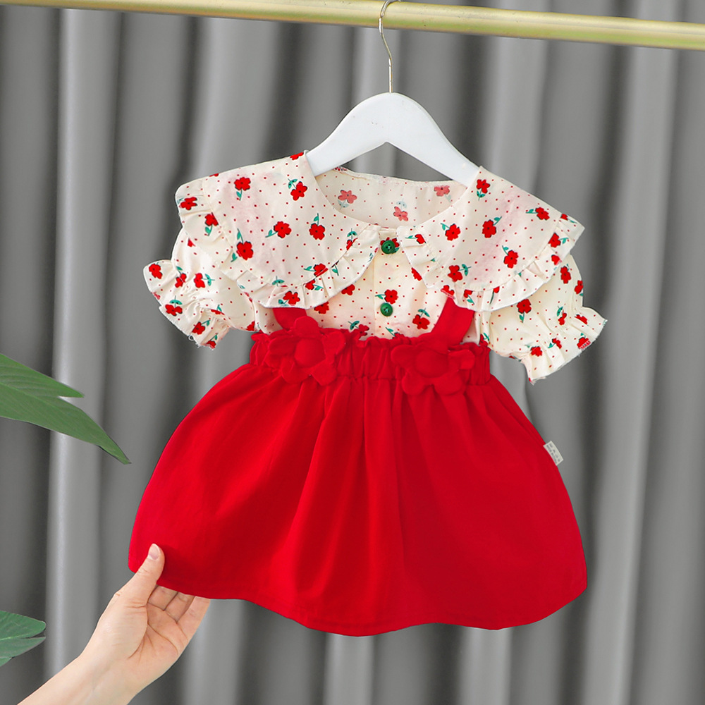 女寶寶網紅夏裝裙子女童夏季時髦套裝女孩三歲洋氣韓版兩件套代發