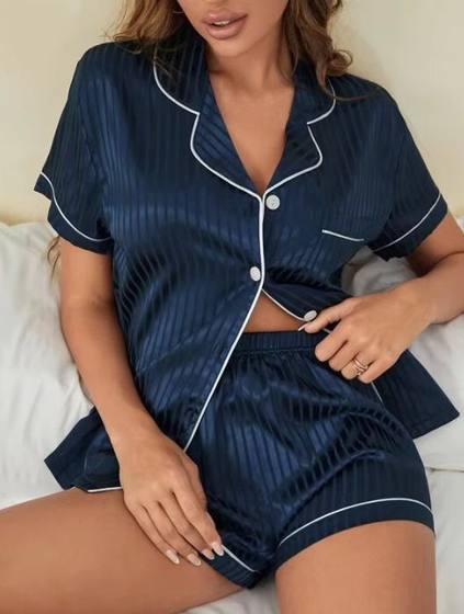 European and American Foreign trade new women's home wear short-sleeved artificial silk pajamas women's summer multi-color multi-style suit wholesale