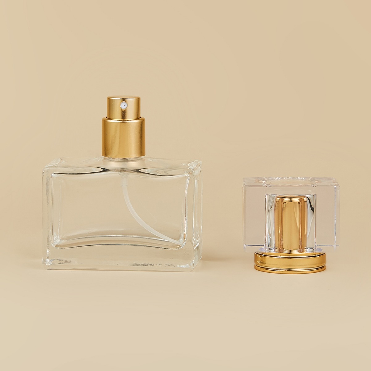 Factory direct 30ml screw thick bottom square glass bottle perfume bottle spray bottle empty glass bottle