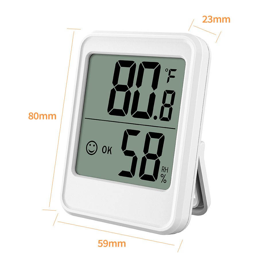 Cross-border Amazon electronic temperature and humidity meter indoor digital display comfort reminder humidity meter household wall-mounted refrigerator