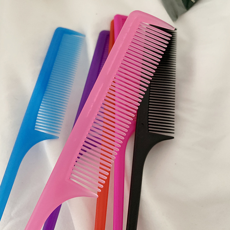 Plastic children's comb shaped hair comb sewing edge pointed comb girl household small comb fine-tooth comb wholesale