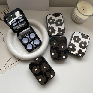 Sweet cool wind dark flowers ~ Portable beauty pupil box contact lens companion box care box two pairs of as650