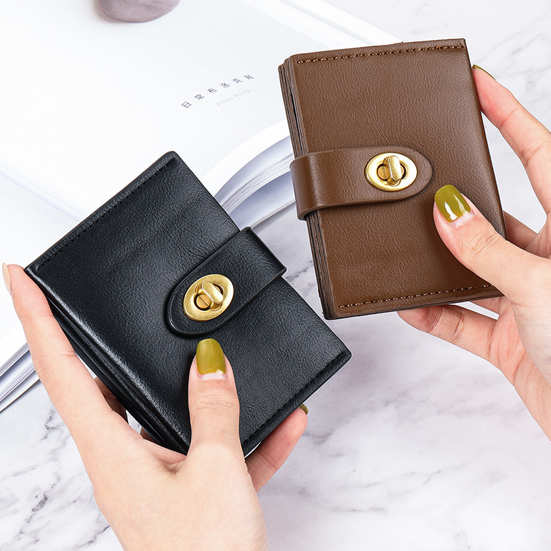 Japanese and Korean small wallet female short style new pure color simple thin style high-end student ins multi-slot thin style wallet female 