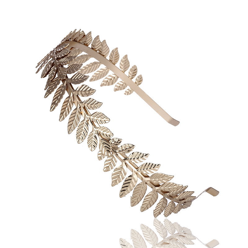 Kajiatong European and American Leaf Headband Hair Accessories Baroque Bridal Crown Headband Wedding Accessories Christmas Gift