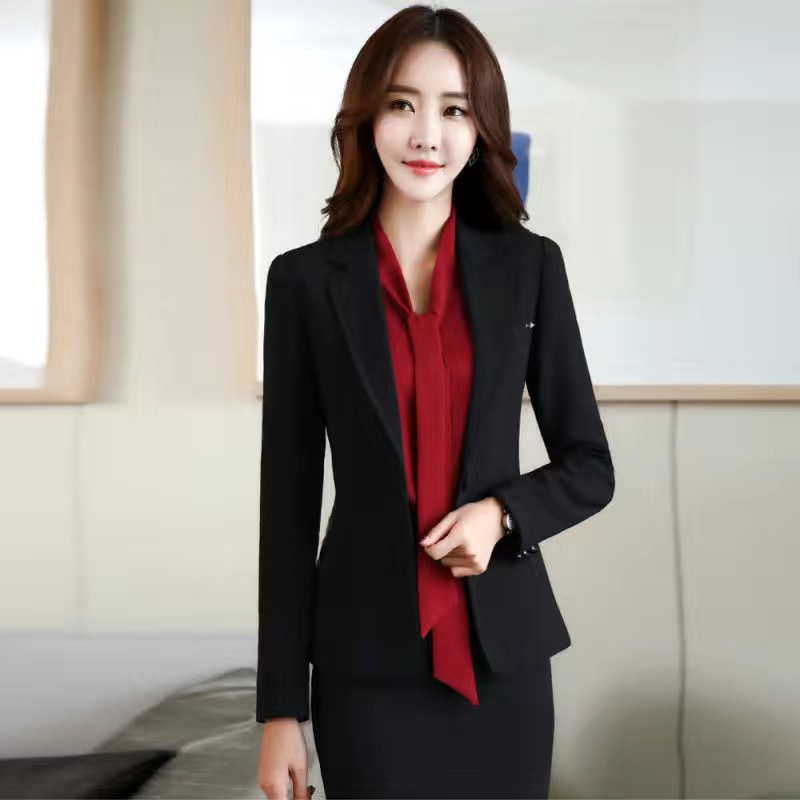 Korean style women's slim blazer suit women's spring and autumn clothing  new casual tops professional