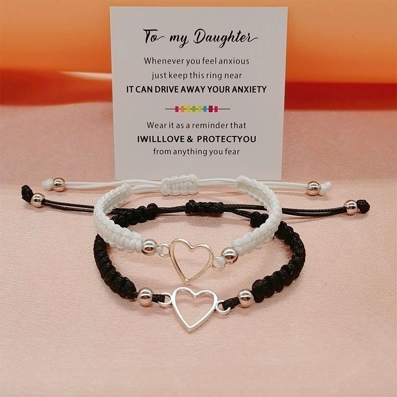 Love couple bracelet Korean style gift for girlfriend student Valentine's Day gift Xingyu men and women hand-woven black and white bracelet