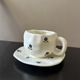 blue flower matte cup and saucer
