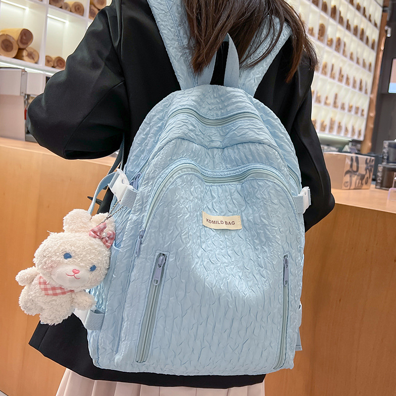 Fresh girl schoolbag female junior high school student High-looking backpack Japanese simple College student lightweight waterproof backpack