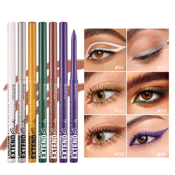 LANGMANNI new 12-color single eyeliner glue pen cross-border for full hosting temu rotating eyeliner pen