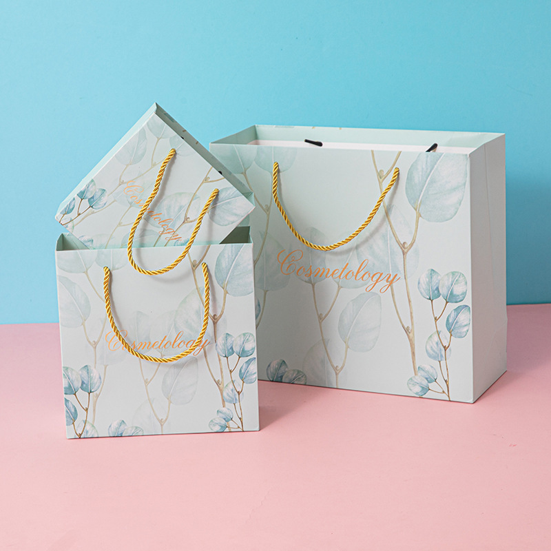 Spot ins Wind blue paper bag wholesale portable paper bag gift bag gift bag gift bag gift bag garment bag