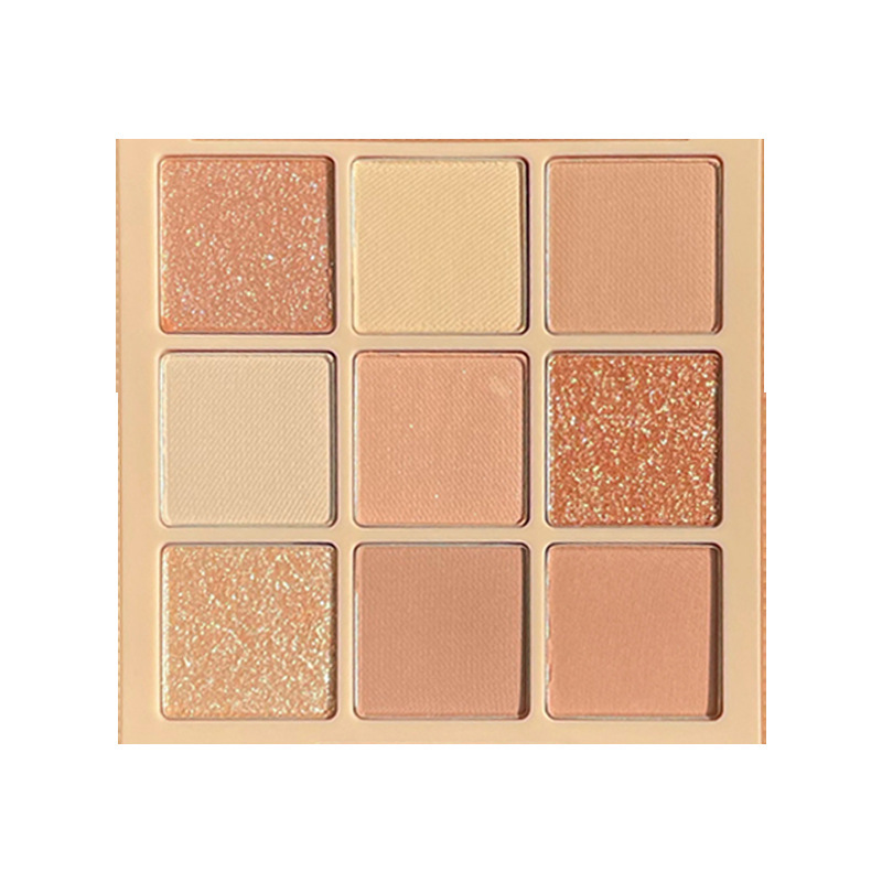 DIKALU Milk Tea Eyeshadow Plate Pearlescent Matte Jiugongge Eyeshadow Transparent 9 Color Eyeshadow Makeup Plate