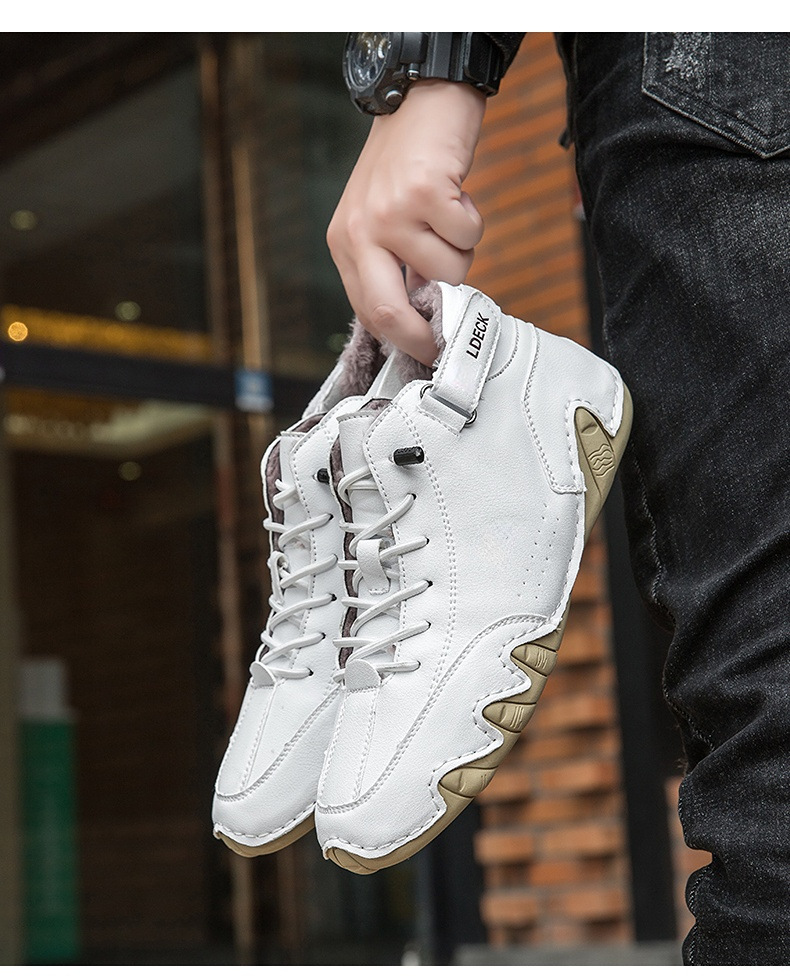 Cross-border Explosions Vinterfløyelsmartinstøvler Store størrelser Octopus Herre Varme Bomullssko Høye Herresportssko_voghion.com