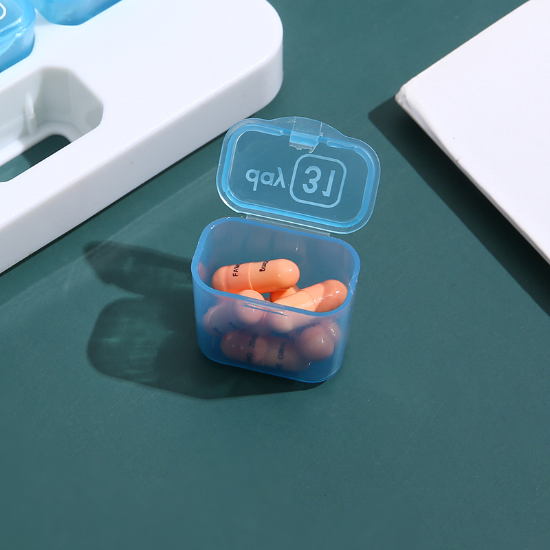 Portable 31-grid Keyboard Small Pill Box Independent Storage Medicine Box Digital Pill Transparent Home Pill Box